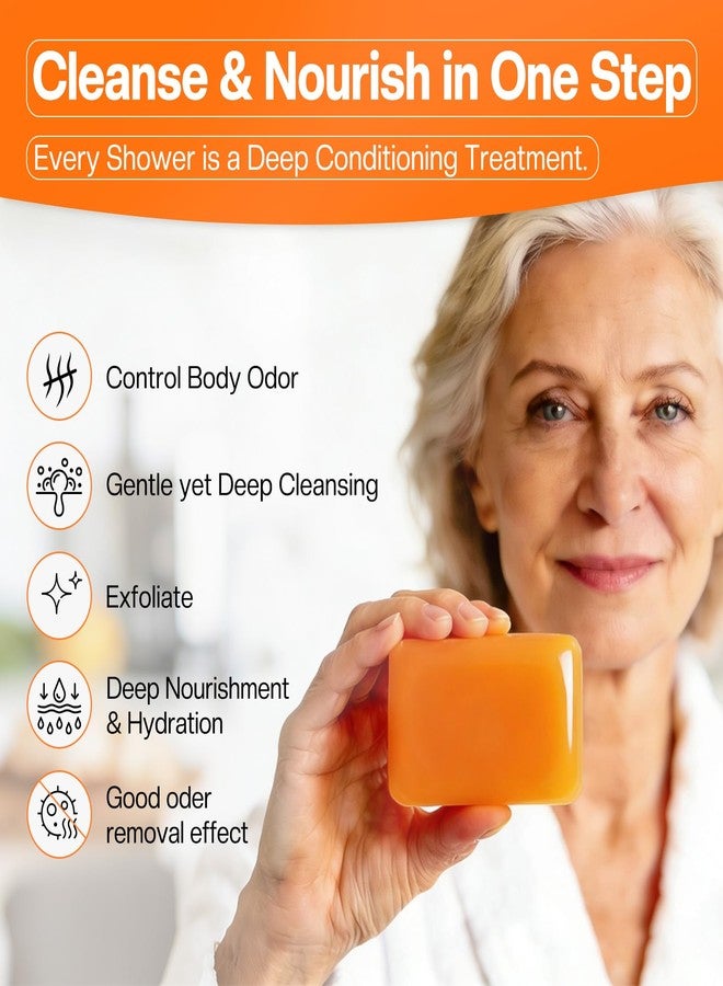 Morovan Persimmon Soap for Body Odor: 3 Bars Natural Persimmon Bar Soap for Old People Smell, Effective Odor Control for All Skin Types & Sensitive Skin - Image 2